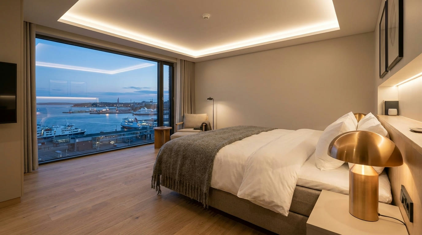 Deluxe Harbour Room at Nordhaven Hotel with sea view